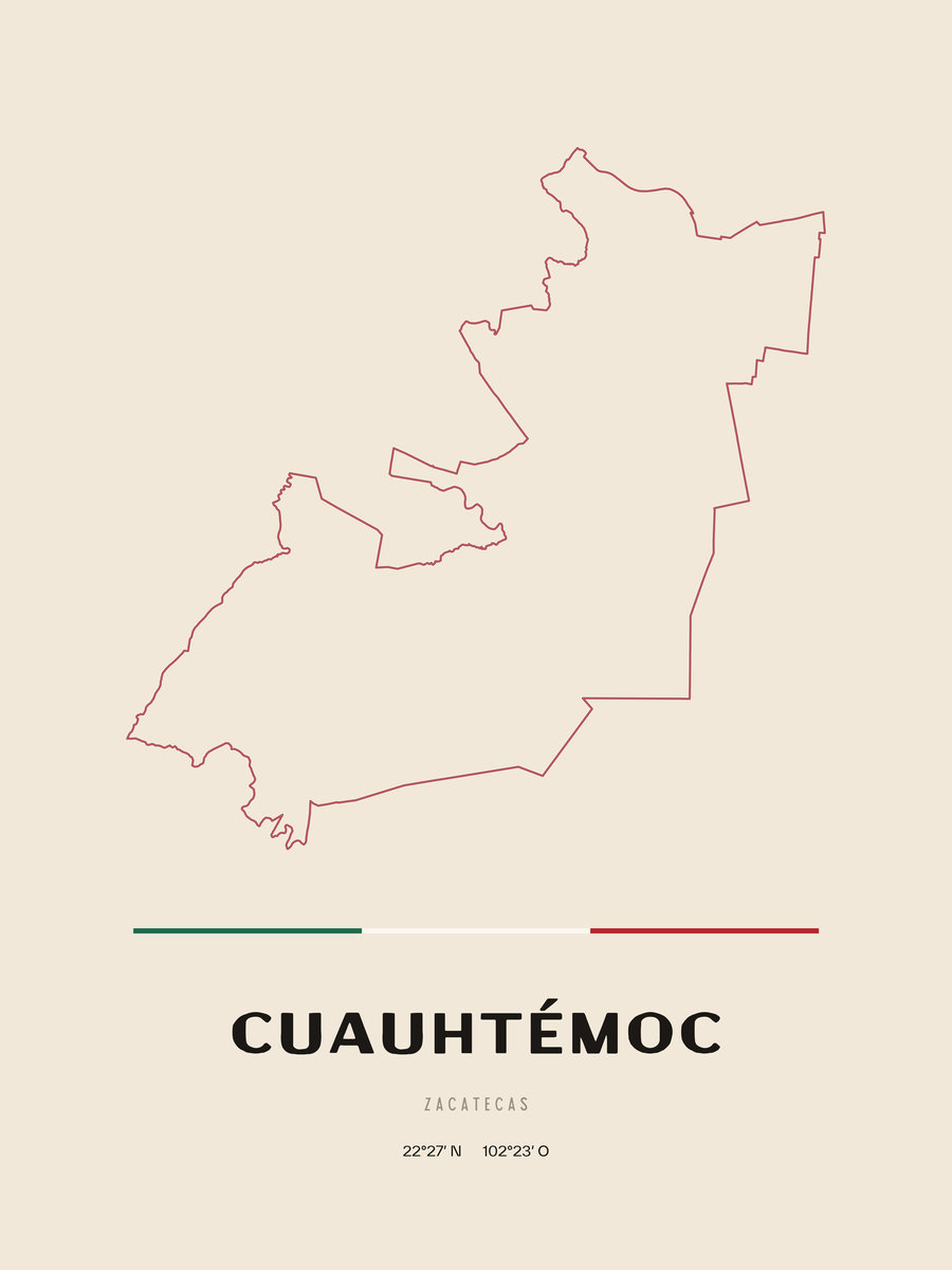 Framed poster of Cuauhtémoc, Zacatecas.