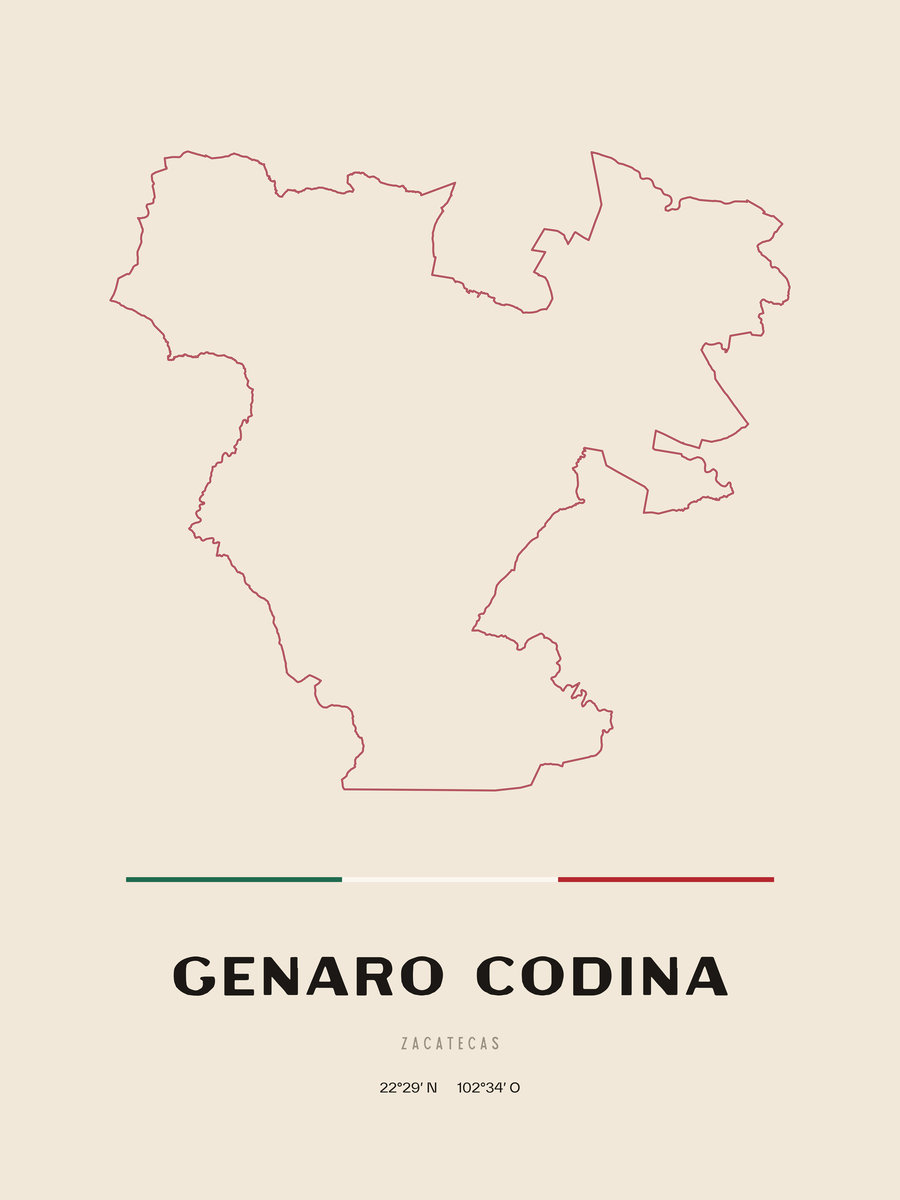 Framed poster of Genaro Codina, Zacatecas.