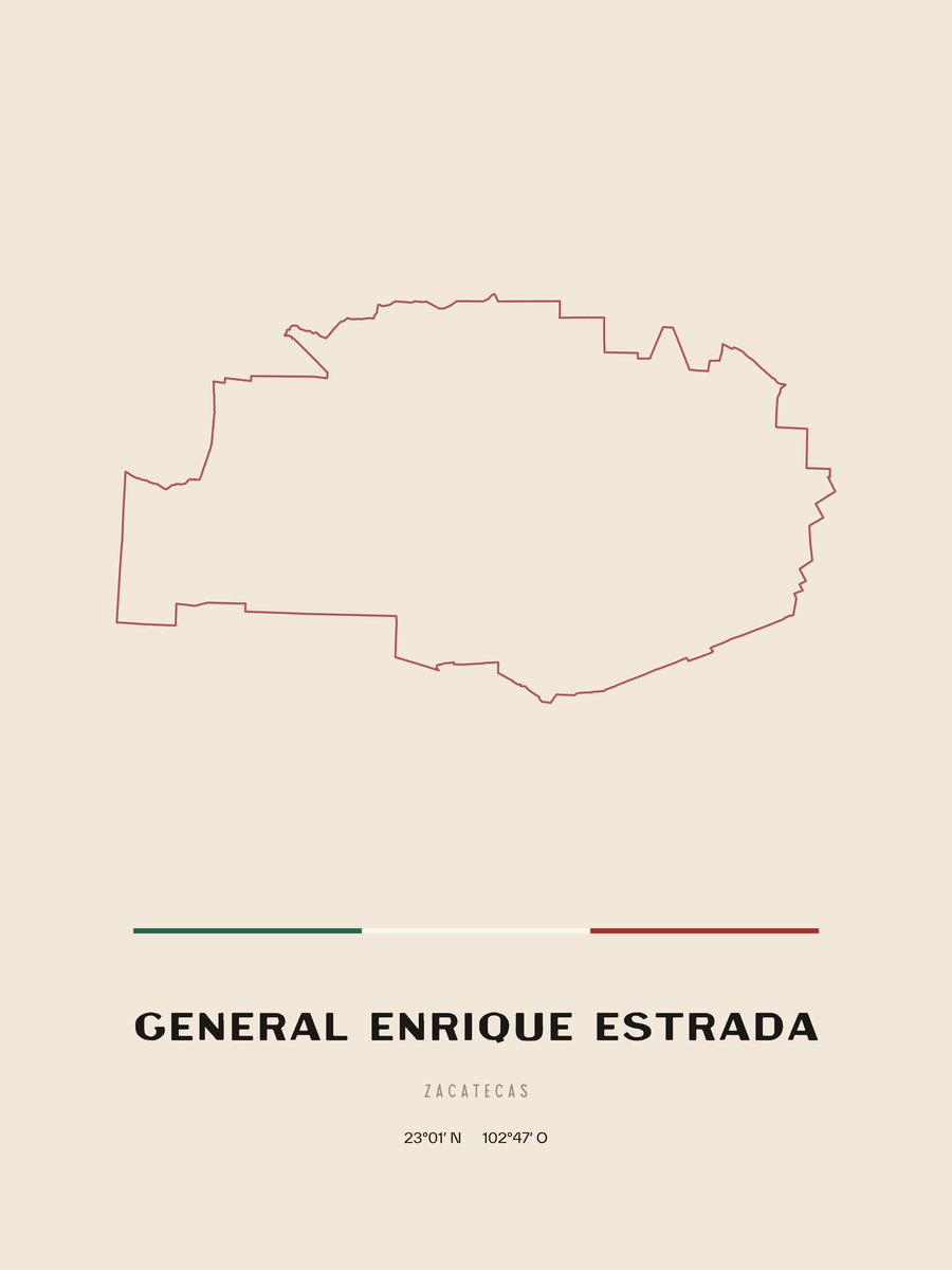 Framed poster of General Enrique Estrada, Zacatecas.