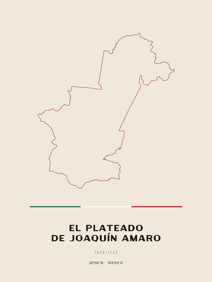 Framed poster of El Plateado de Joaquín Amaro, Zacatecas.