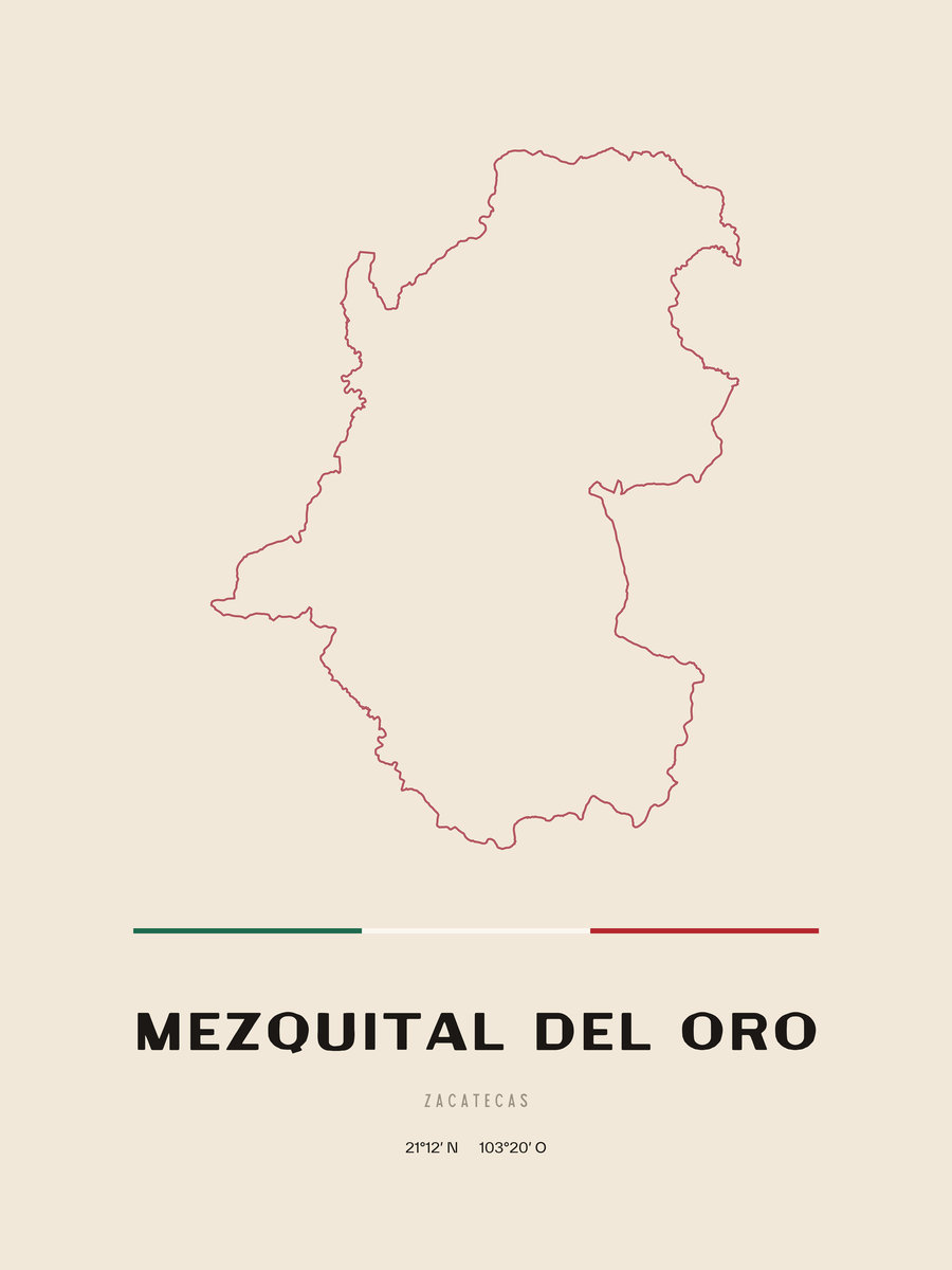 Framed poster of Mezquital del Oro, Zacatecas.