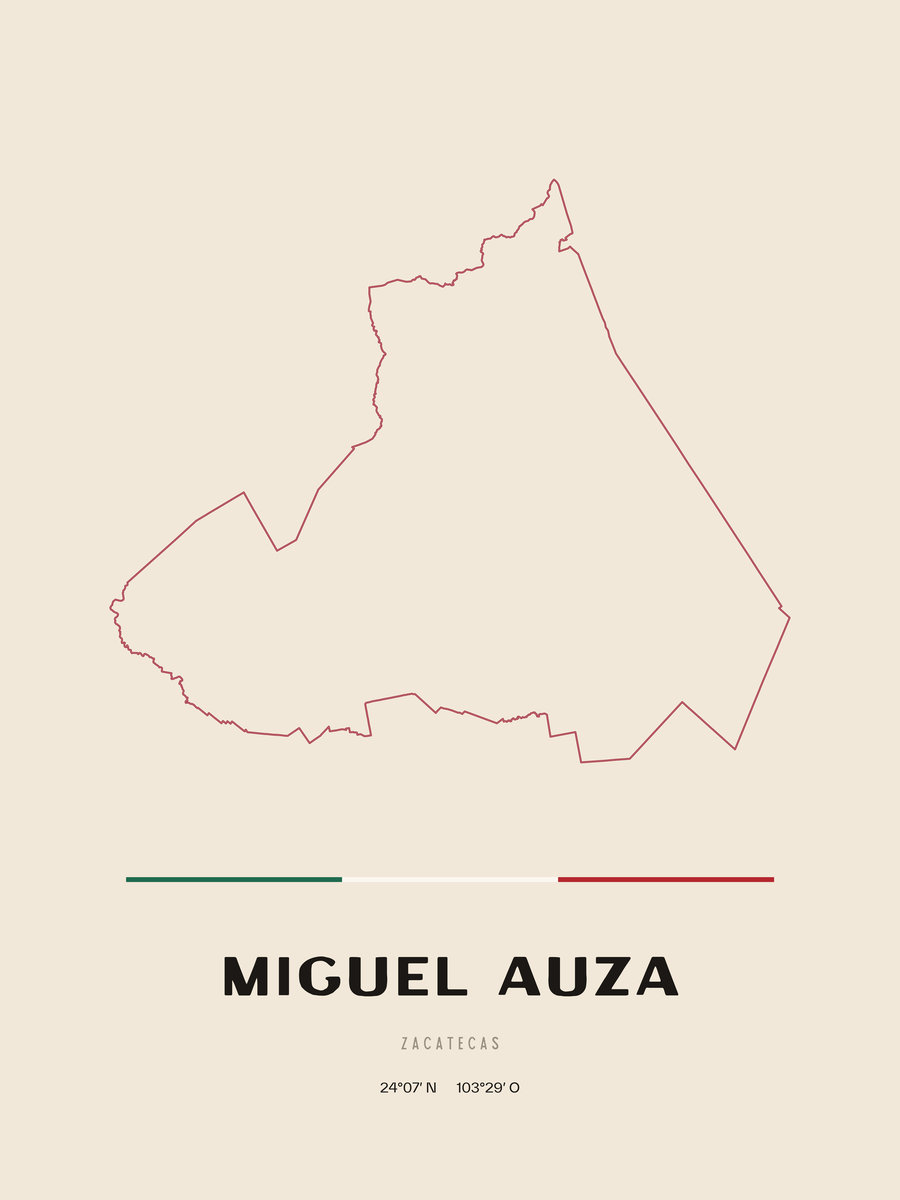 Framed poster of Miguel Auza, Zacatecas.