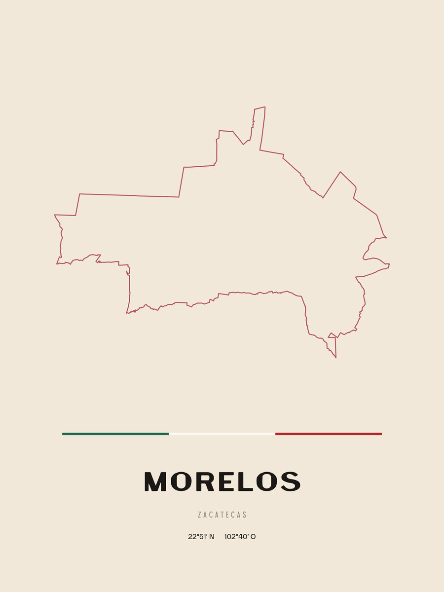 Framed poster of Morelos, Zacatecas.