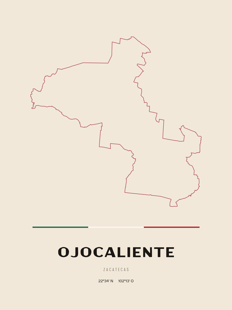 Framed poster of Ojocaliente, Zacatecas.