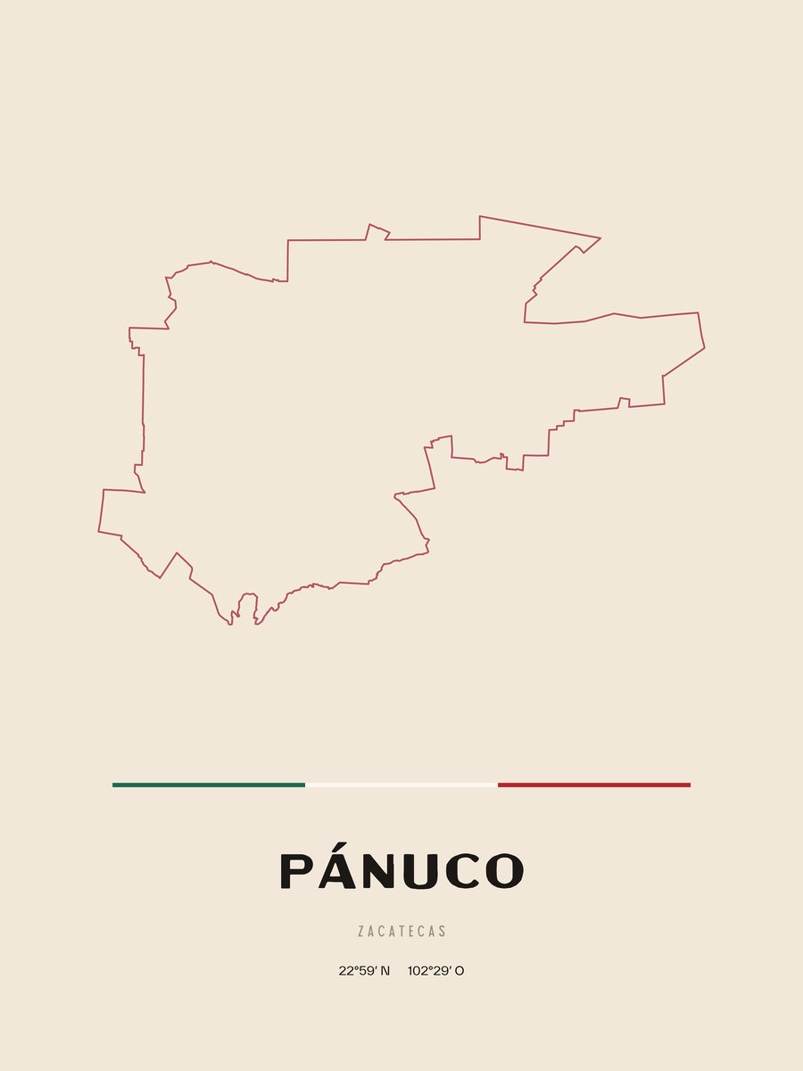 Framed poster of Pánuco, Zacatecas.