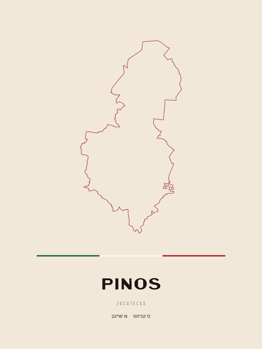 Framed poster of Pinos, Zacatecas.