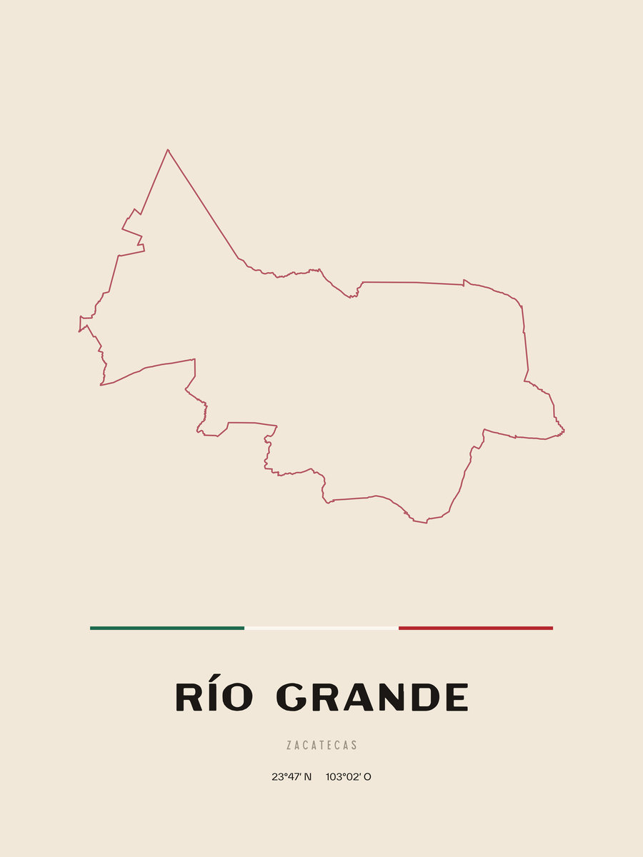 Framed poster of Río Grande, Zacatecas.