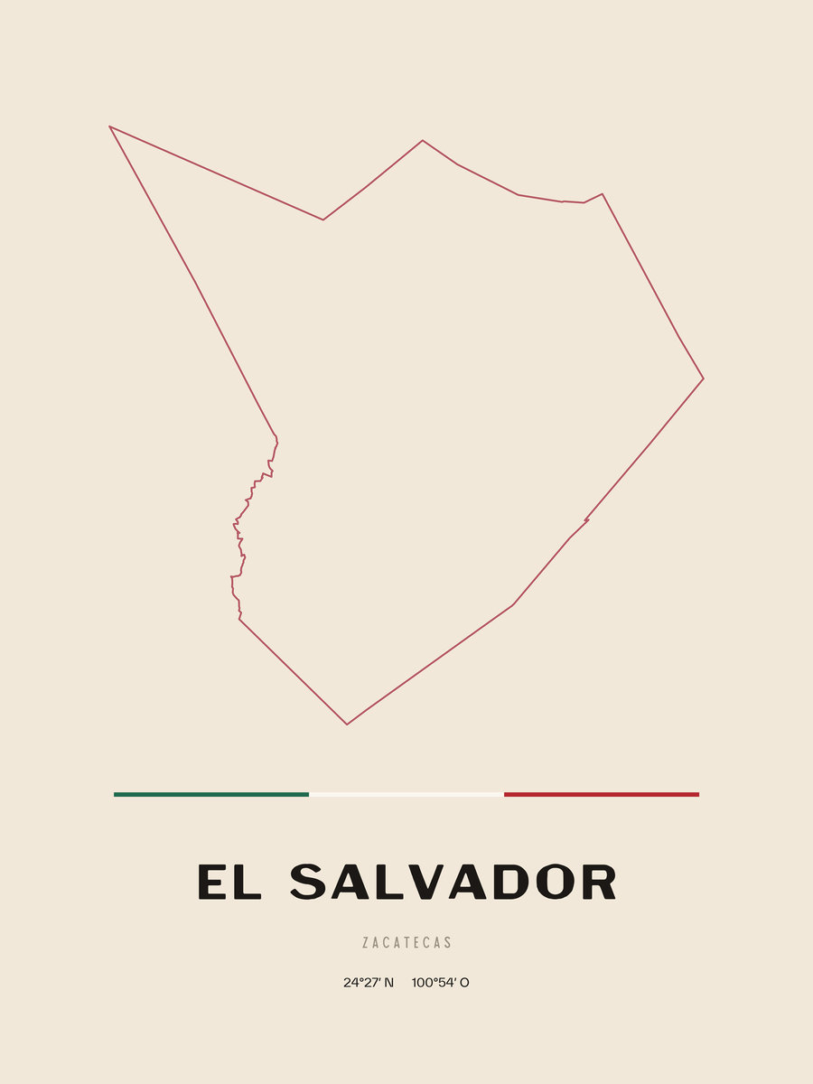Framed poster of El Salvador, Zacatecas.