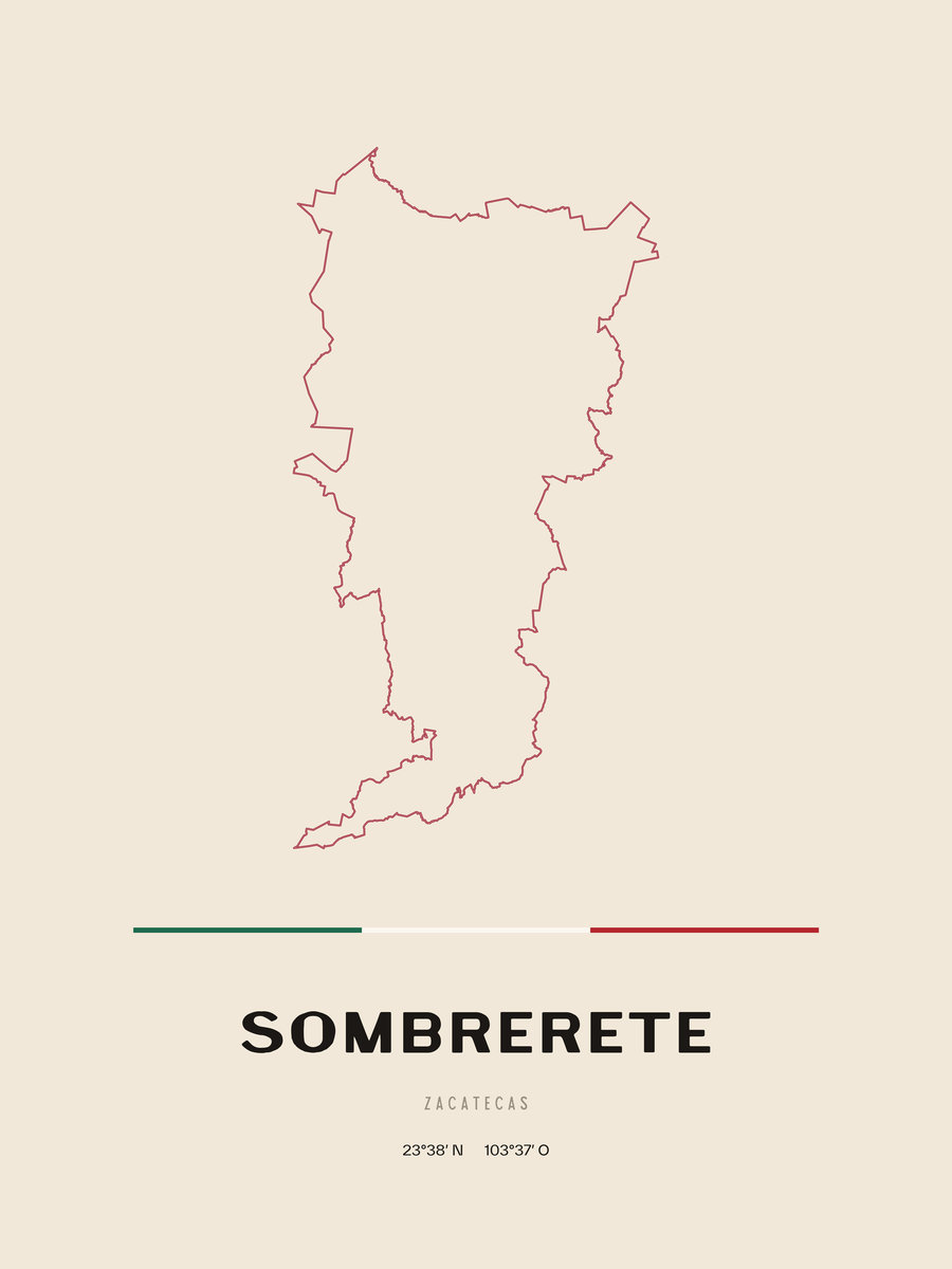 Framed poster of Sombrerete, Zacatecas.