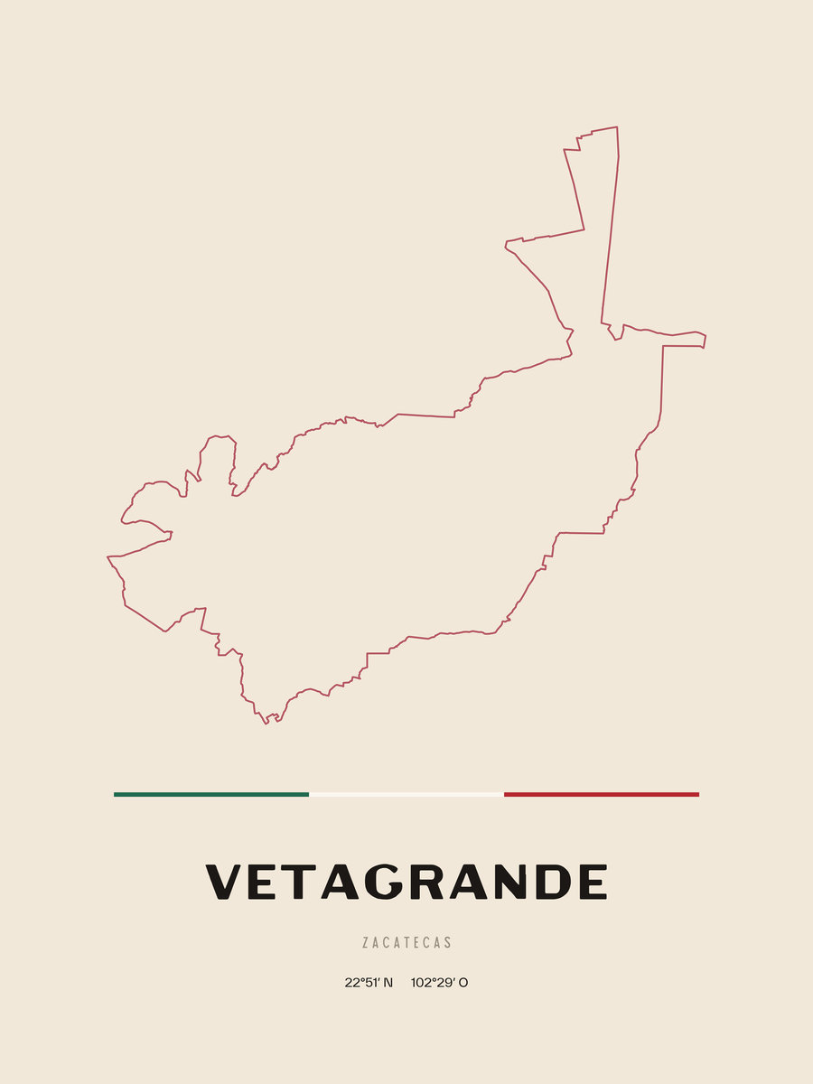 Framed poster of Vetagrande, Zacatecas.