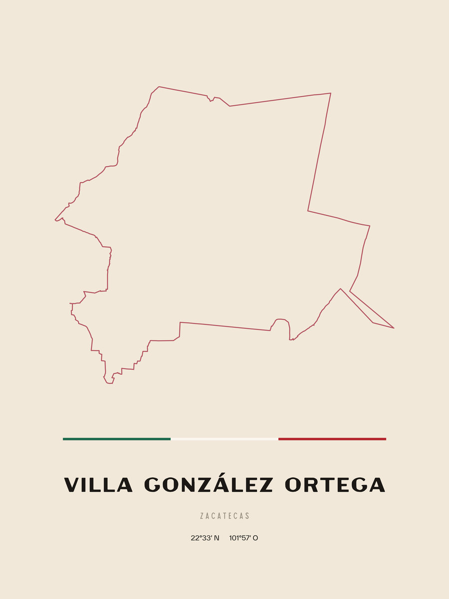 Framed poster of Villa González Ortega, Zacatecas.