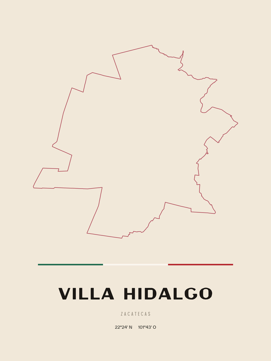 Framed poster of Villa Hidalgo, Zacatecas.
