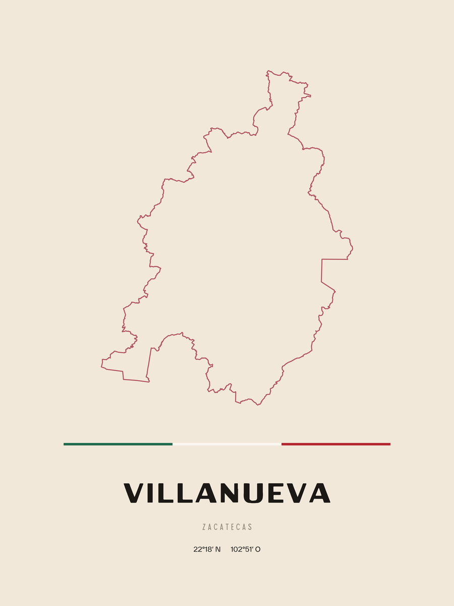 Framed poster of Villanueva, Zacatecas.
