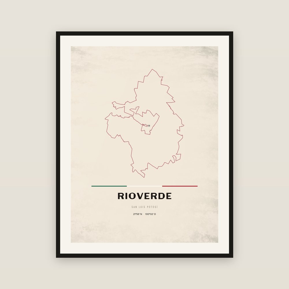 Póster del municipio de Rioverde, San Luis Potosí, enmarcado